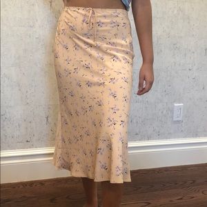 Pink floral midi skirt *NWB with tag*